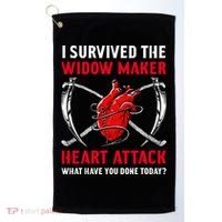 I Survived The Widow Maker Heart Attack Heart Disease Gift Golf Towel thumb 0