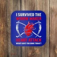 I Survived The Widow Maker Heart Attack Heart Disease Gift Coaster thumb 0