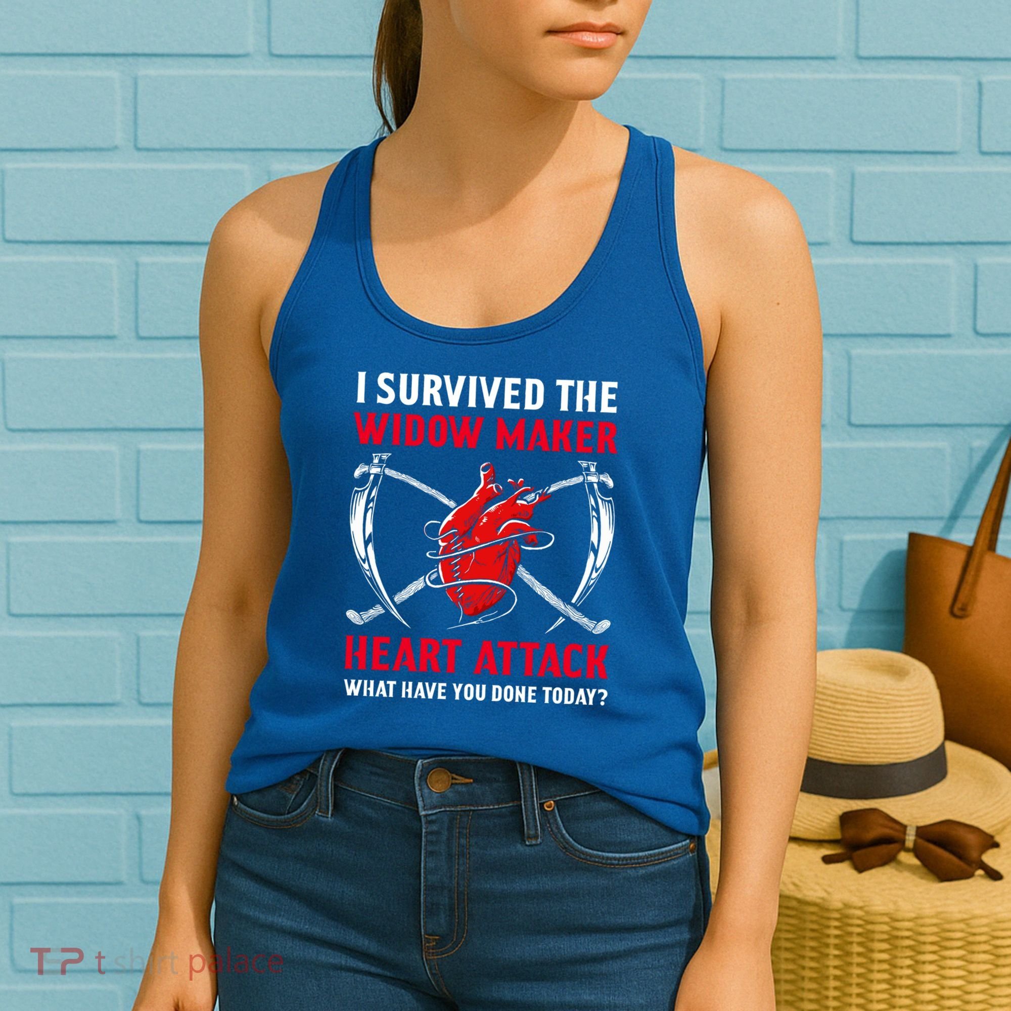 I Survived The Widow Maker Heart Attack Heart Disease Gift Women's Tank Top