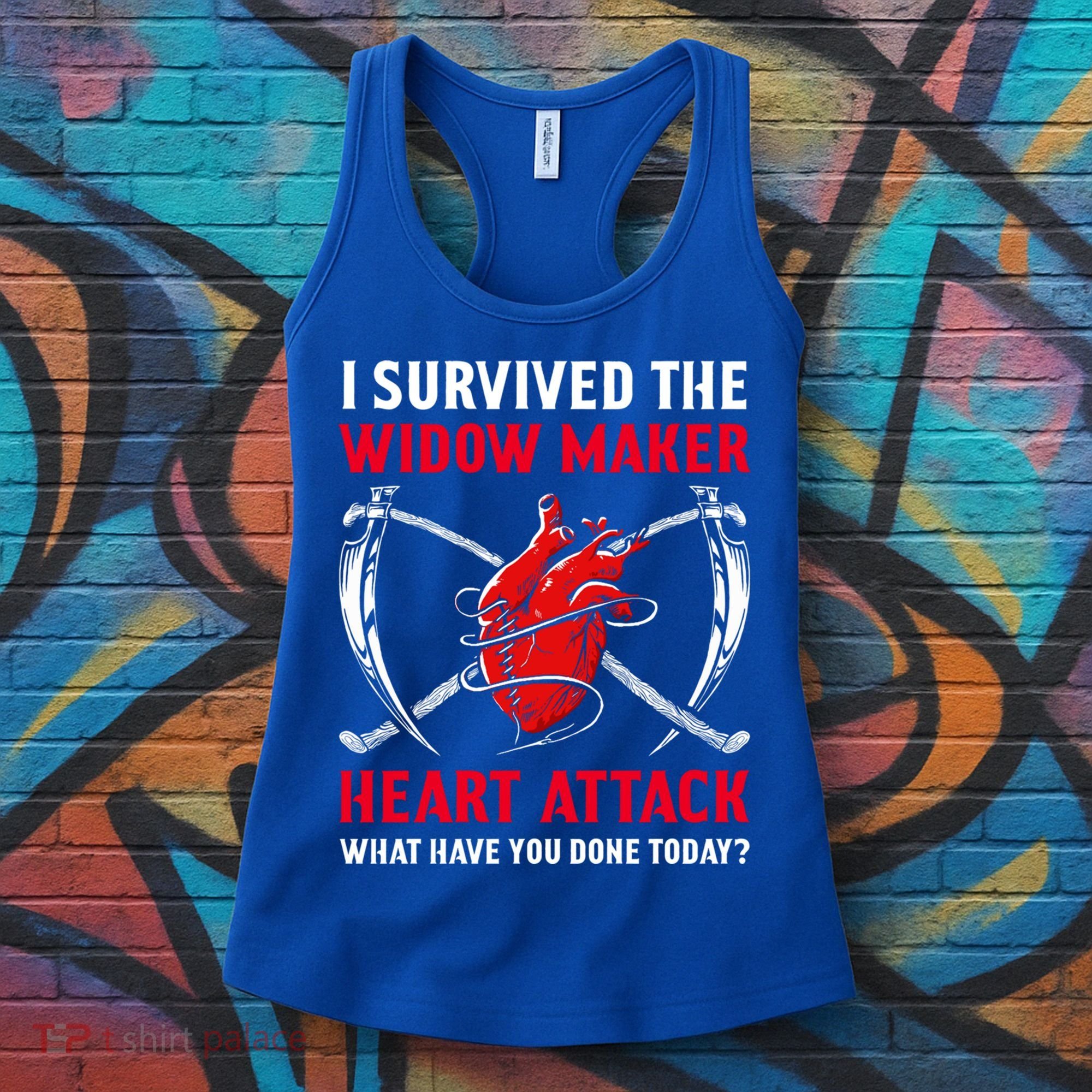 I Survived The Widow Maker Heart Attack Heart Disease Gift Women's Tank Top