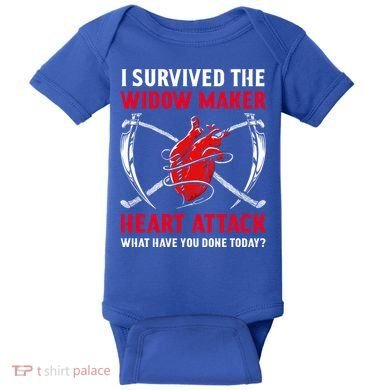 I Survived The Widow Maker Heart Attack Heart Disease Gift Baby Bodysuit