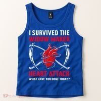 I Survived The Widow Maker Heart Attack Heart Disease Gift Tank Top thumb 2
