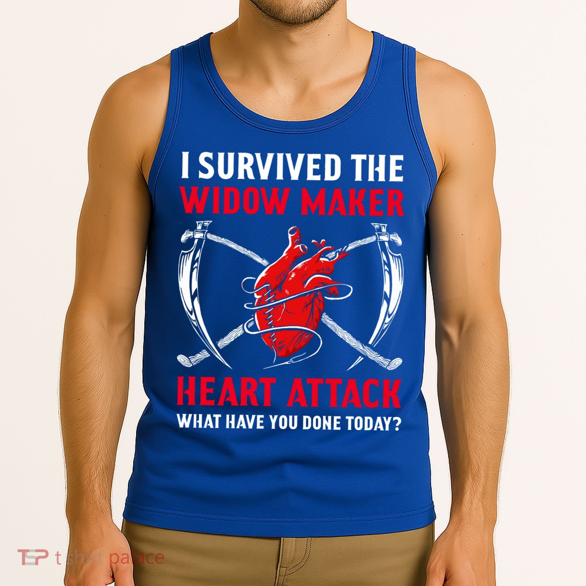 I Survived The Widow Maker Heart Attack Heart Disease Gift Tank Top
