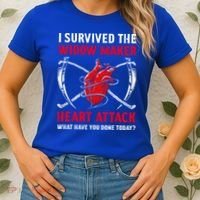 I Survived The Widow Maker Heart Attack Heart Disease Gift Women's T-Shirt thumb 2