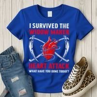 I Survived The Widow Maker Heart Attack Heart Disease Gift Women's T-Shirt thumb 3
