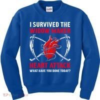 I Survived The Widow Maker Heart Attack Heart Disease Gift Kids Sweatshirt thumb 0