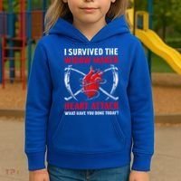 I Survived The Widow Maker Heart Attack Heart Disease Gift Kids Hoodie thumb 3