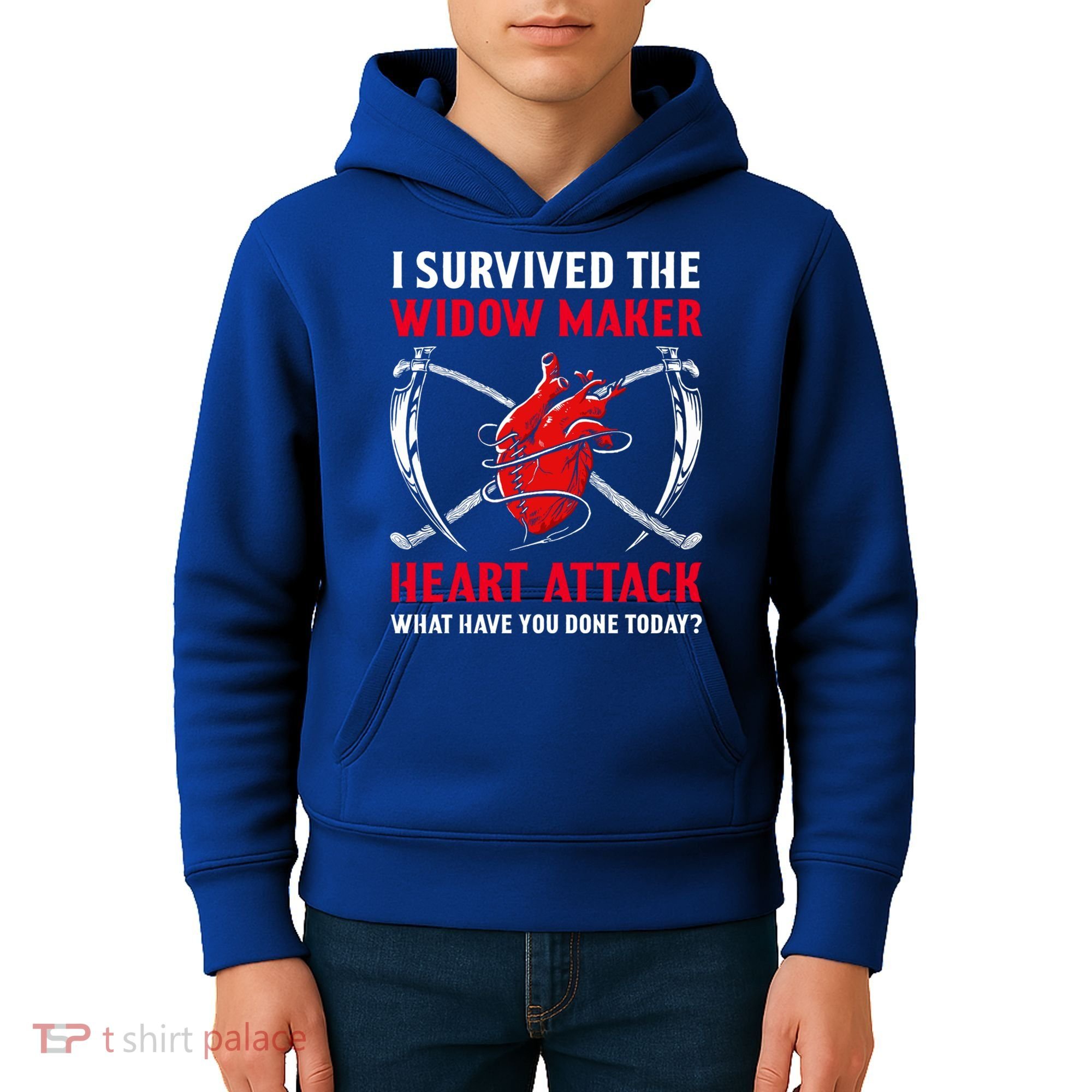 I Survived The Widow Maker Heart Attack Heart Disease Gift Kids Hoodie