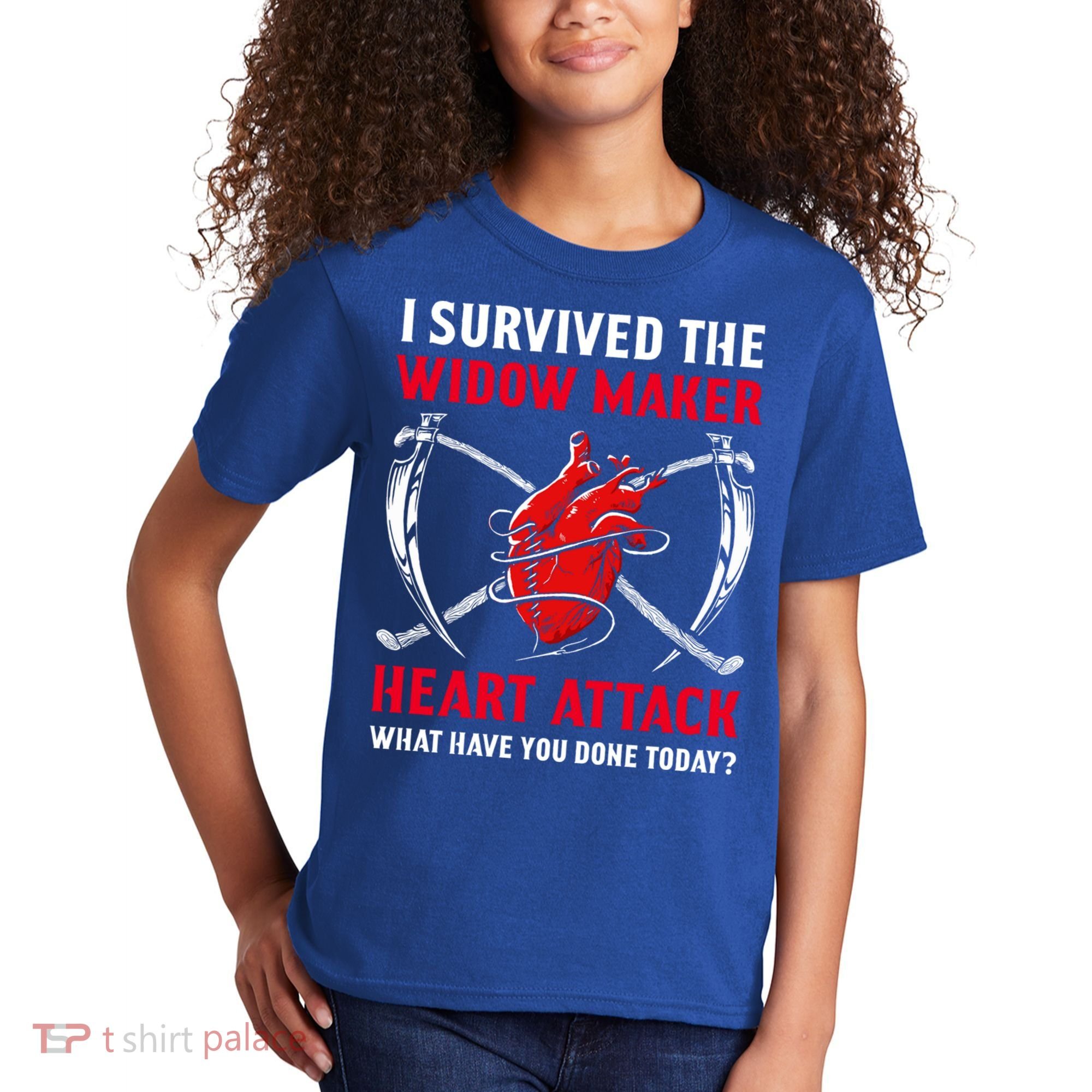 I Survived The Widow Maker Heart Attack Heart Disease Gift Kids T-Shirt