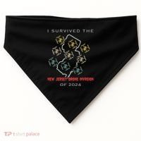 I Survived The New Jersey Drone Invasion Of 2024 USA-Made Doggie Bandana thumb 0