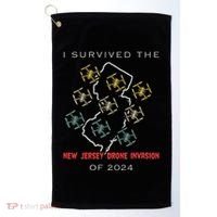 I Survived The New Jersey Drone Invasion Of 2024 Golf Towel thumb 0