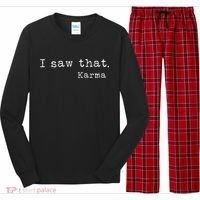 I Saw That Karma Long Sleeve Pajama Set thumb 0