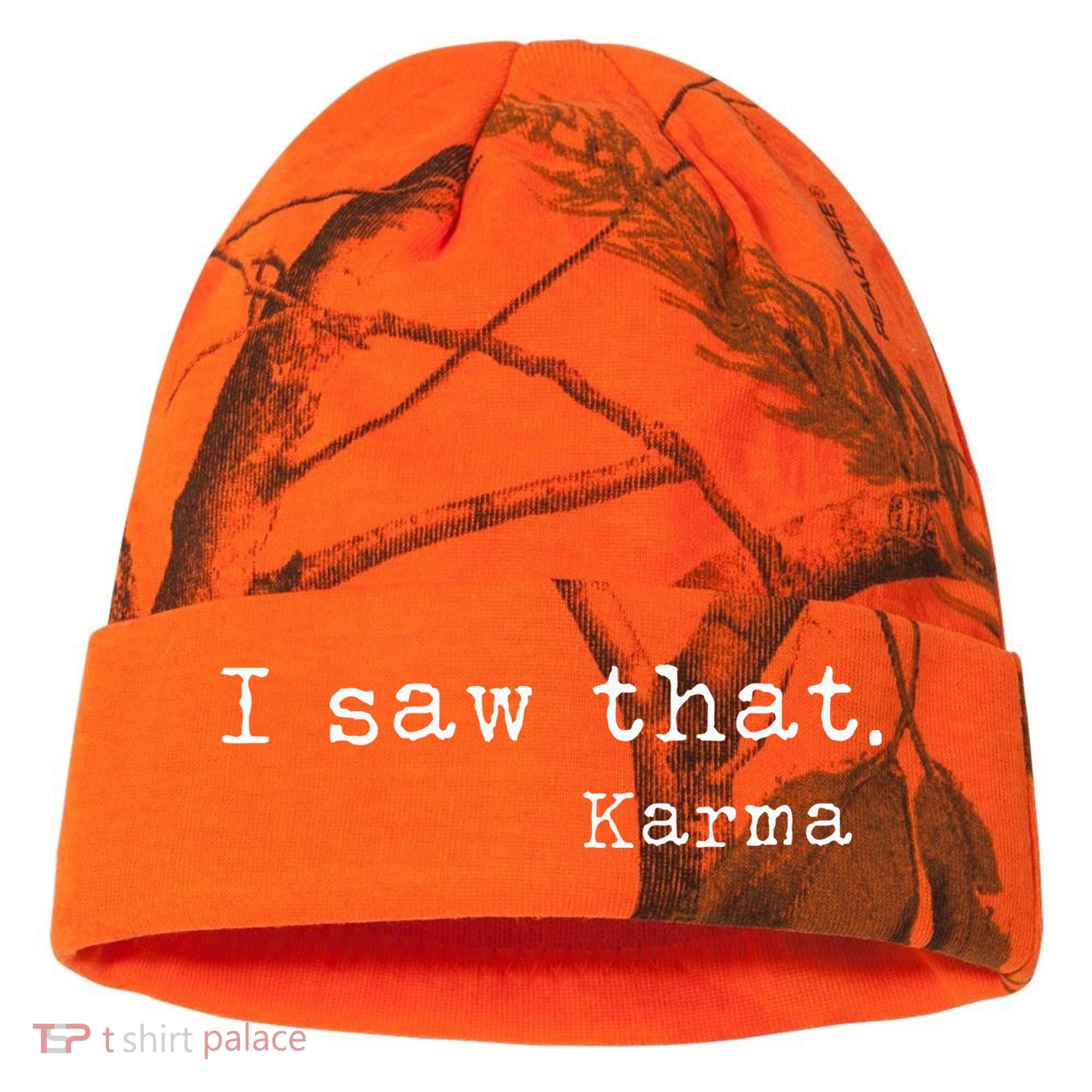 I Saw That Karma Kati Licensed 12" Camo Cuffed Beanie