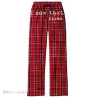I Saw That Karma Women's Flannel Plaid Pajama Pants thumb 0