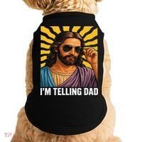 I Saw That Im Telling Dad Funny Religious Christian Jesus Doggie Tank thumb 0