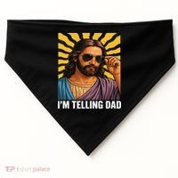 I Saw That Im Telling Dad Funny Religious Christian Jesus USA-Made Doggie Bandana thumb 0