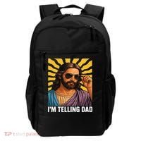 I Saw That Im Telling Dad Funny Religious Christian Jesus Backpack thumb 0