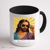 I Saw That Im Telling Dad Funny Religious Christian Jesus Coffee Mug thumb 1