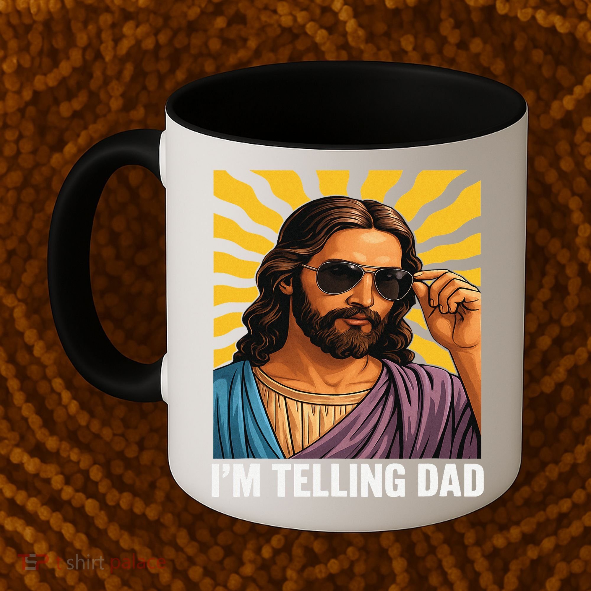 I Saw That Im Telling Dad Funny Religious Christian Jesus Coffee Mug