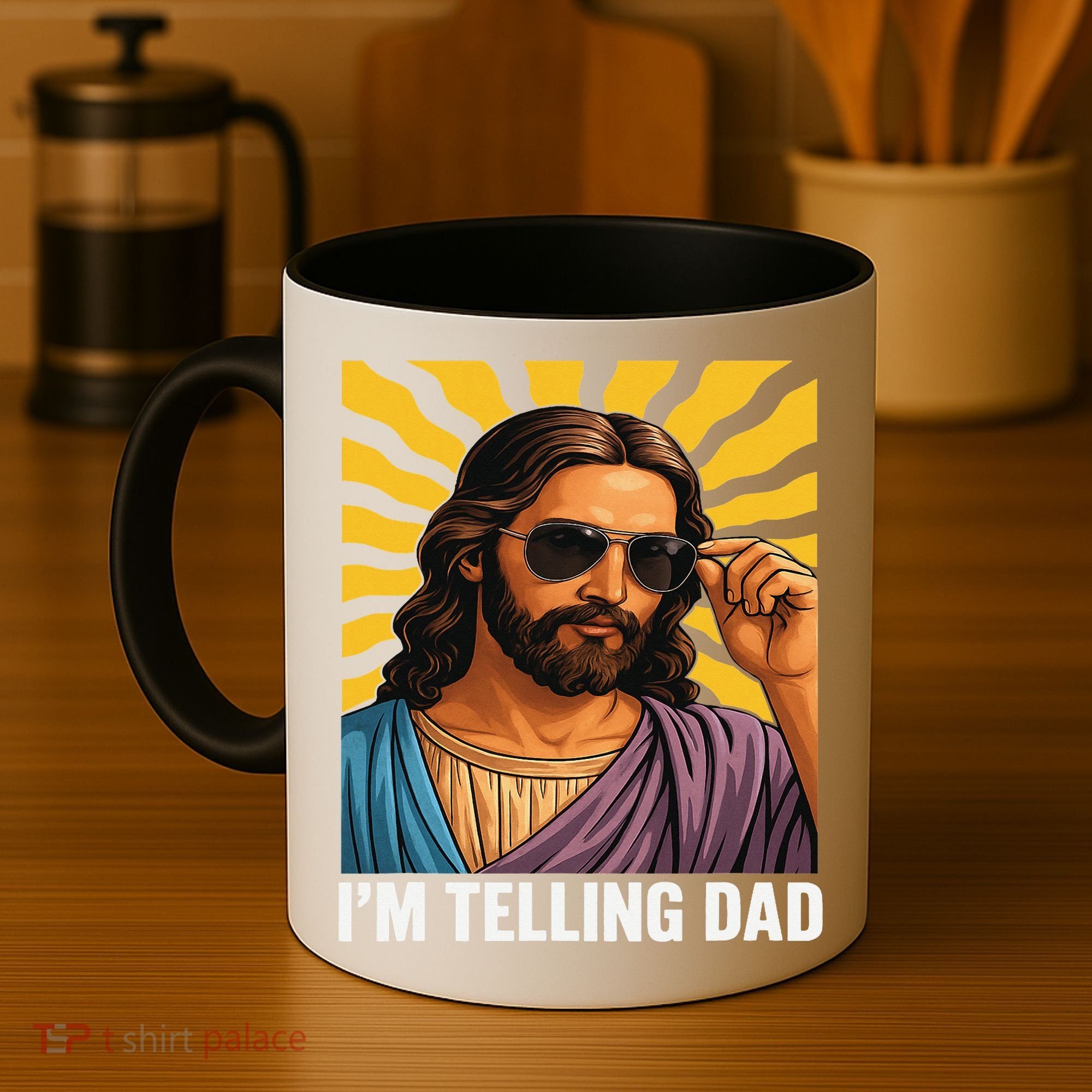 I Saw That Im Telling Dad Funny Religious Christian Jesus Coffee Mug