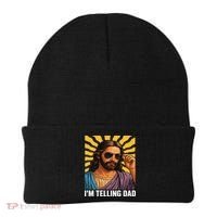 I Saw That Im Telling Dad Funny Religious Christian Jesus Beanie thumb 0