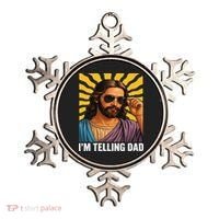 I Saw That Im Telling Dad Funny Religious Christian Jesus Ornament thumb 0