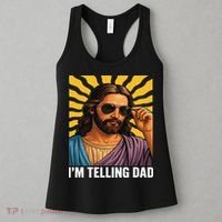 I Saw That Im Telling Dad Funny Religious Christian Jesus Women's Tank Top thumb 3