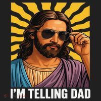I Saw That Im Telling Dad Funny Religious Christian Jesus Hat thumb 2