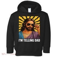 I Saw That Im Telling Dad Funny Religious Christian Jesus Toddler Hoodie thumb 0