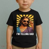 I Saw That Im Telling Dad Funny Religious Christian Jesus Toddler T-Shirt thumb 2