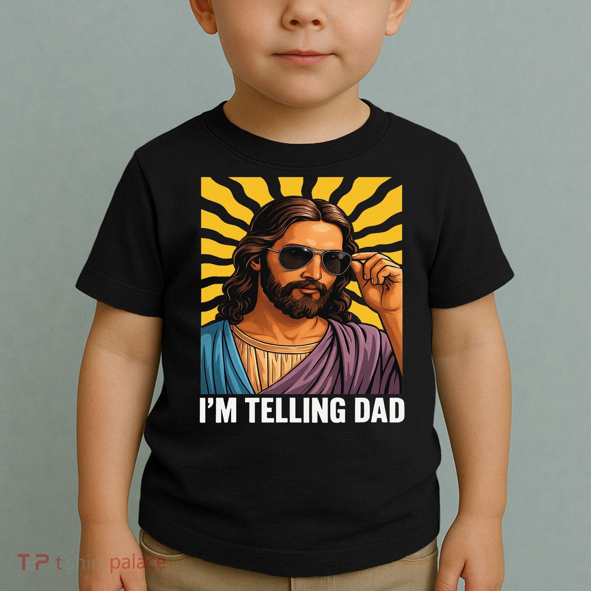 I Saw That Im Telling Dad Funny Religious Christian Jesus Toddler T-Shirt