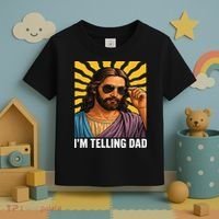 I Saw That Im Telling Dad Funny Religious Christian Jesus Toddler T-Shirt thumb 3