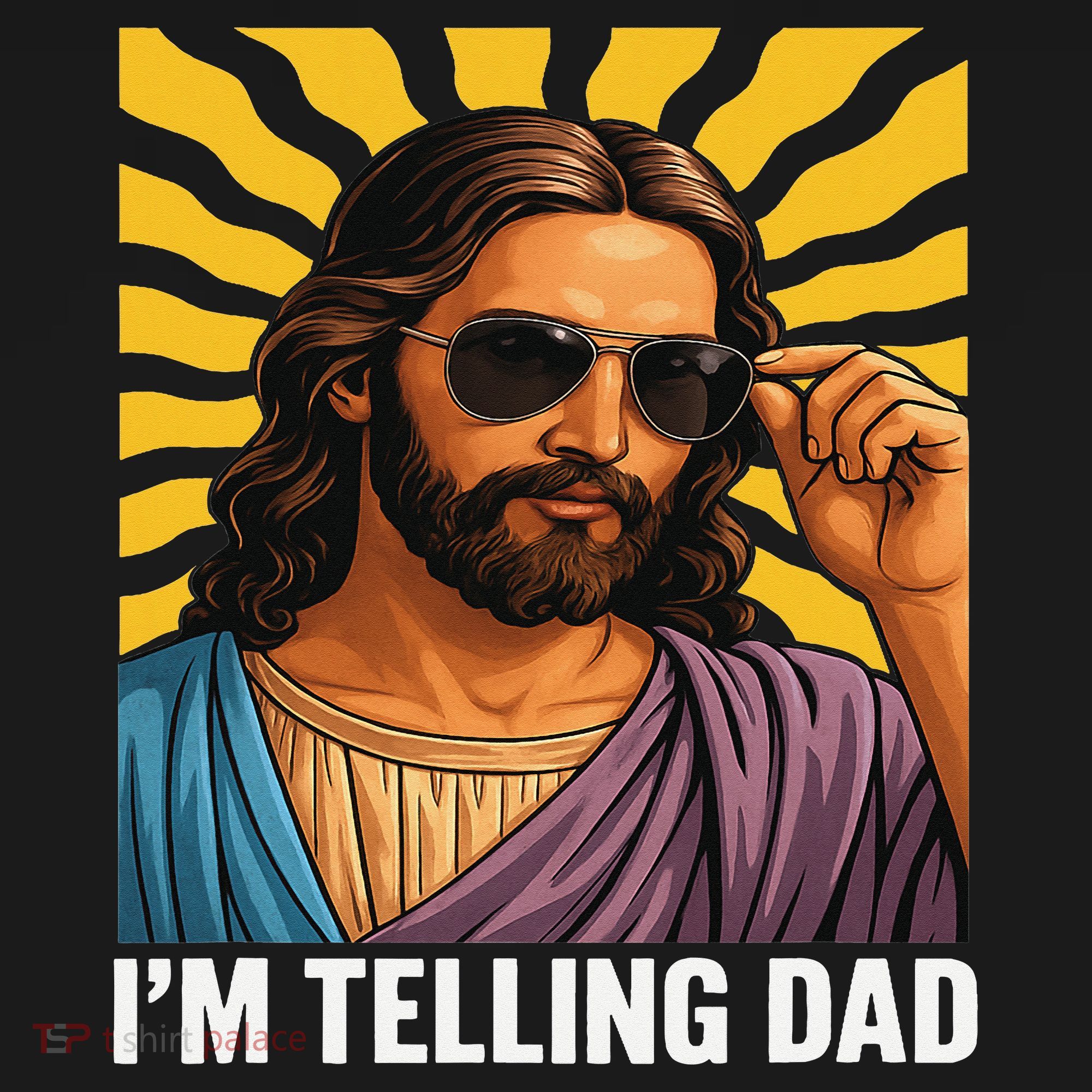 I Saw That Im Telling Dad Funny Religious Christian Jesus Women's Long Sleeve Shirt
