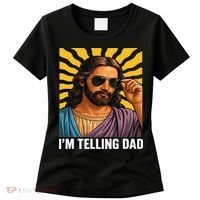 I Saw That Im Telling Dad Funny Religious Christian Jesus Women's T-Shirt thumb 0