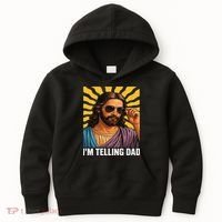 I Saw That Im Telling Dad Funny Religious Christian Jesus Kids Hoodie thumb 0