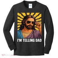 I Saw That Im Telling Dad Funny Religious Christian Jesus Kids Long Sleeve Shirt thumb 0