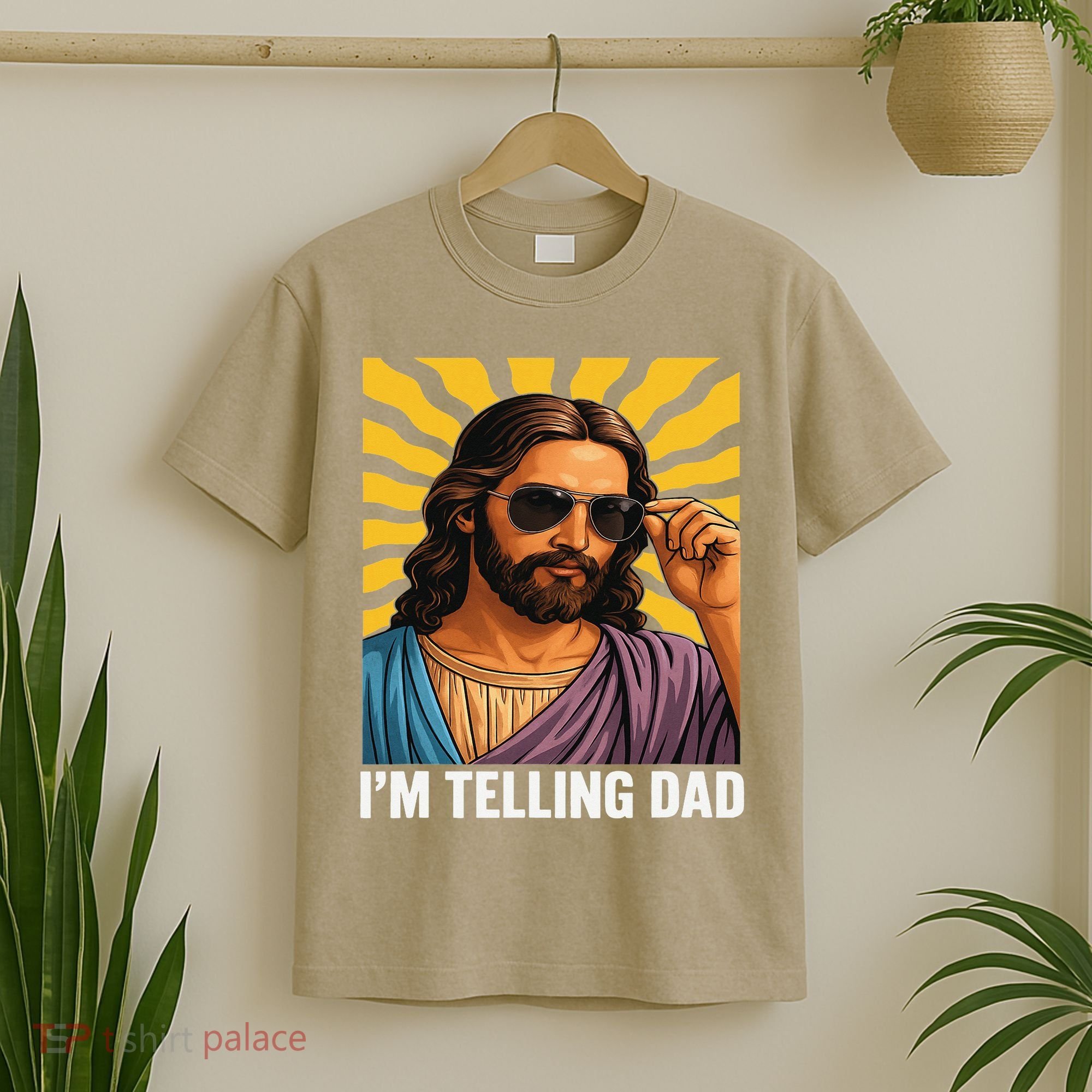 I Saw That Im Telling Dad Funny Religious Christian Jesus T-Shirt