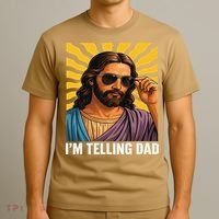 I Saw That Im Telling Dad Funny Religious Christian Jesus T-Shirt thumb 3