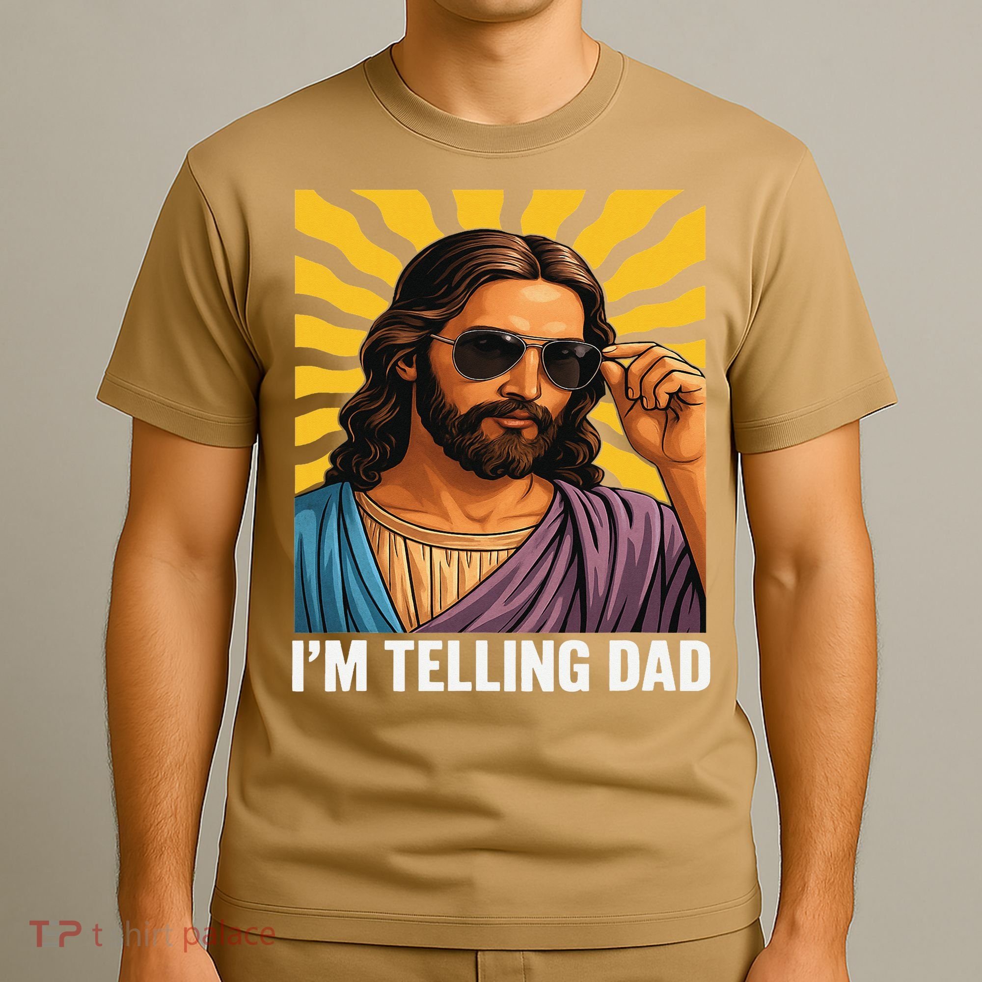 I Saw That Im Telling Dad Funny Religious Christian Jesus T-Shirt