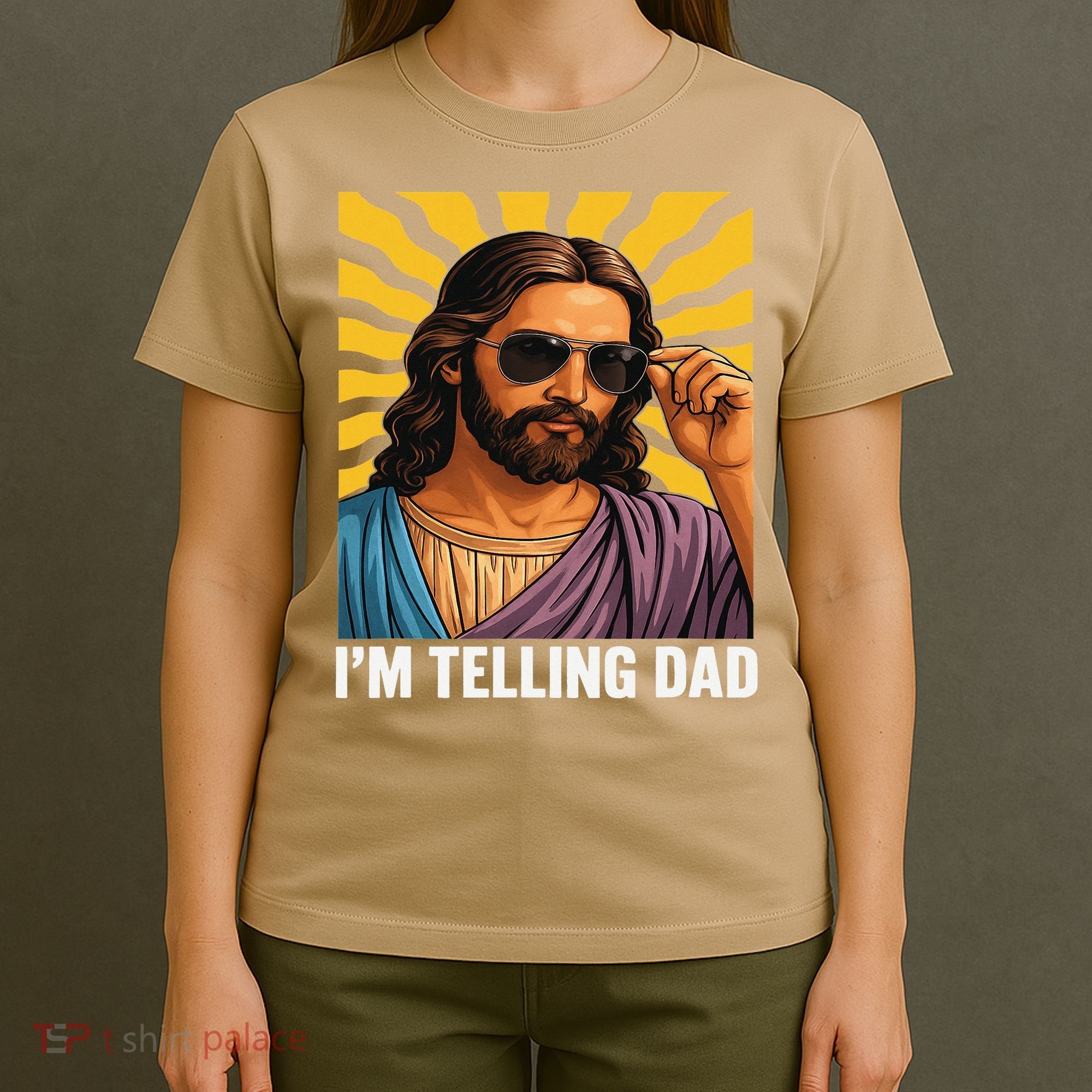 I Saw That Im Telling Dad Funny Religious Christian Jesus T-Shirt