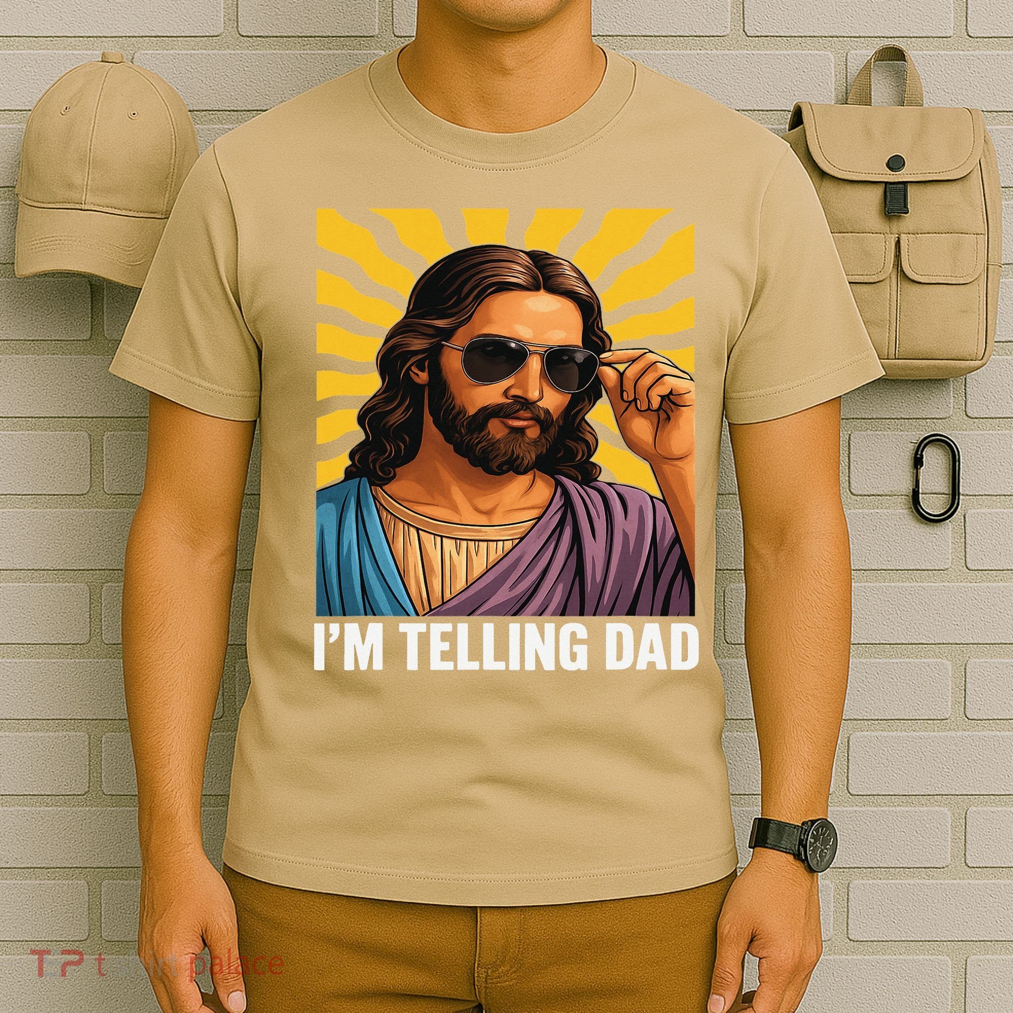 I Saw That Im Telling Dad Funny Religious Christian Jesus T-Shirt
