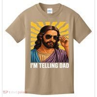 I Saw That Im Telling Dad Funny Religious Christian Jesus Kids T-Shirt thumb 0