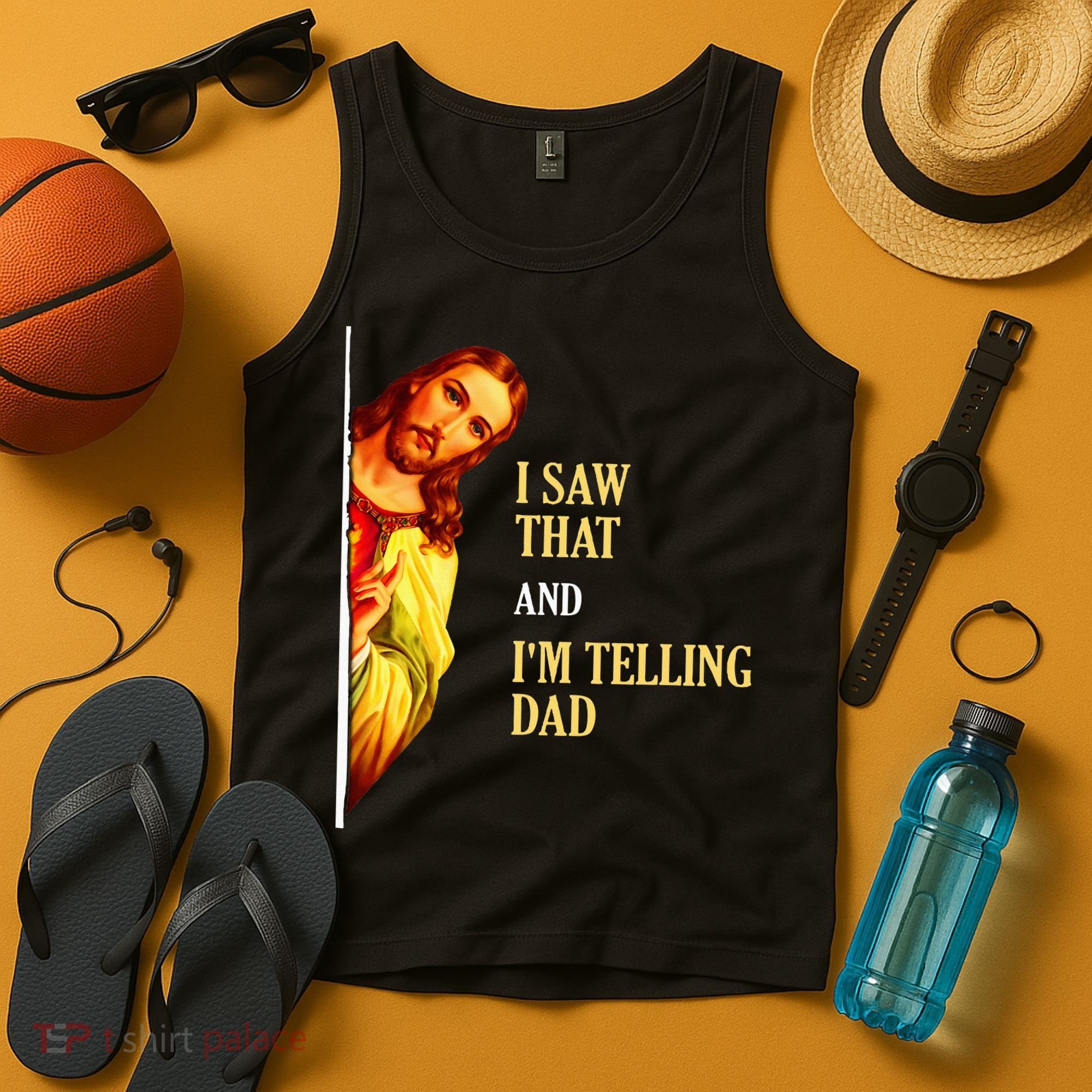 I Saw That IM Telling Dad Funny Religious Christian Jesus Tank Top