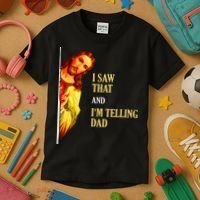 I Saw That IM Telling Dad Funny Religious Christian Jesus Kids T-Shirt thumb 3