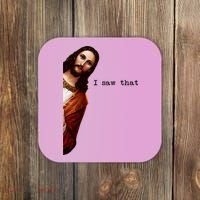 I Saw That Funny Jesus Christian Coaster thumb 0