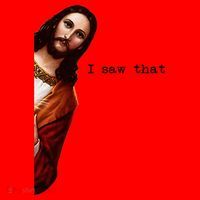 I Saw That Funny Jesus Christian Santa Hat thumb 1