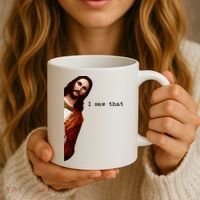 I Saw That Funny Jesus Christian Coffee Mug thumb 3