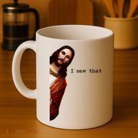 I Saw That Funny Jesus Christian Coffee Mug thumb 4
