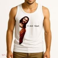 I Saw That Funny Jesus Christian Tank Top thumb 3