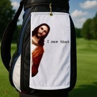 I Saw That Funny Jesus Christian Golf Towel thumb 2